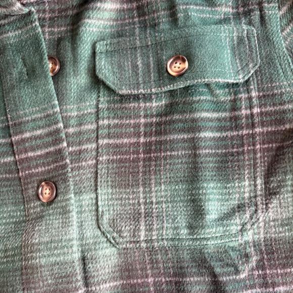 Ski-Doo Women's Medium Lifestyle Plaid Shacket Green Black Overshirt Button NEW - Picture 5 of 9